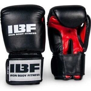 Iron Body Fitness 14oz Boxing Training Gloves TRN Black Red White IBF New